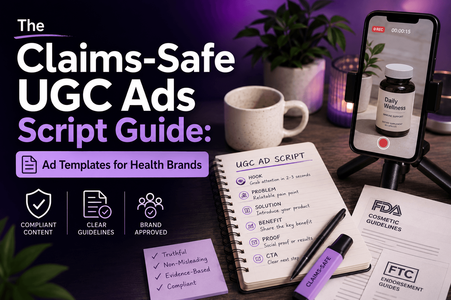 Claims-Safe UGC Script Guide: Ad Templates for Health Brands