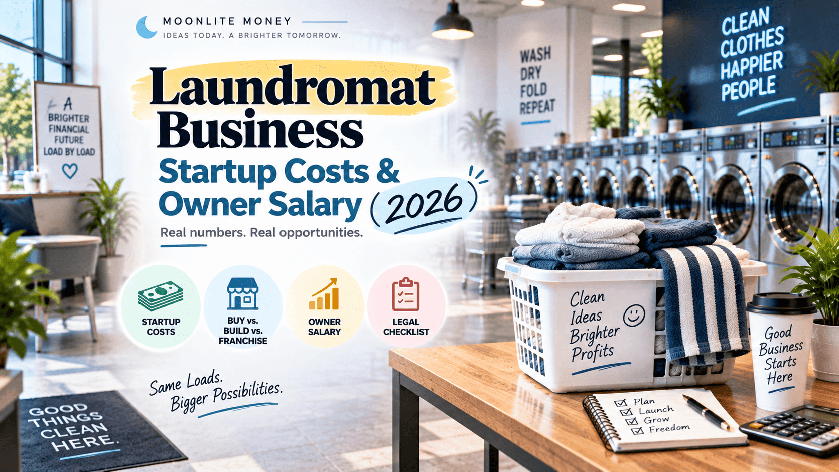Laundromat Business Startup Costs & Owner Salary (2026)