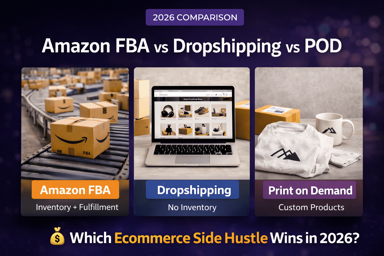Amazon FBA vs Dropshipping vs Print on Demand: Which Side Hustle Actually Makes Money in 2026